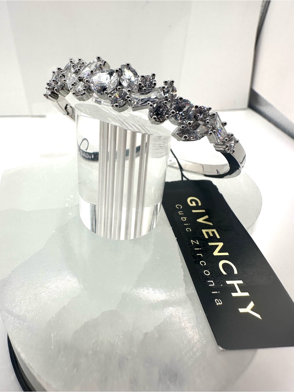 Givenchy Silver Crystal Floral bracelet